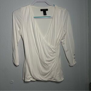 White House Black Market Draped Wrap Top